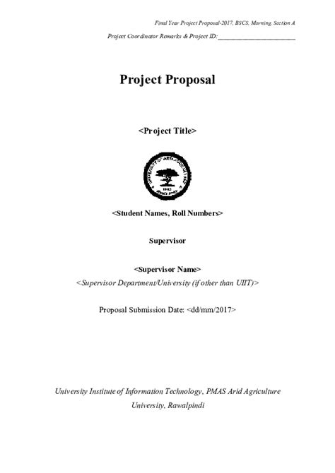 Annex 5. Project Proposal PROJECT PROPOSAL .